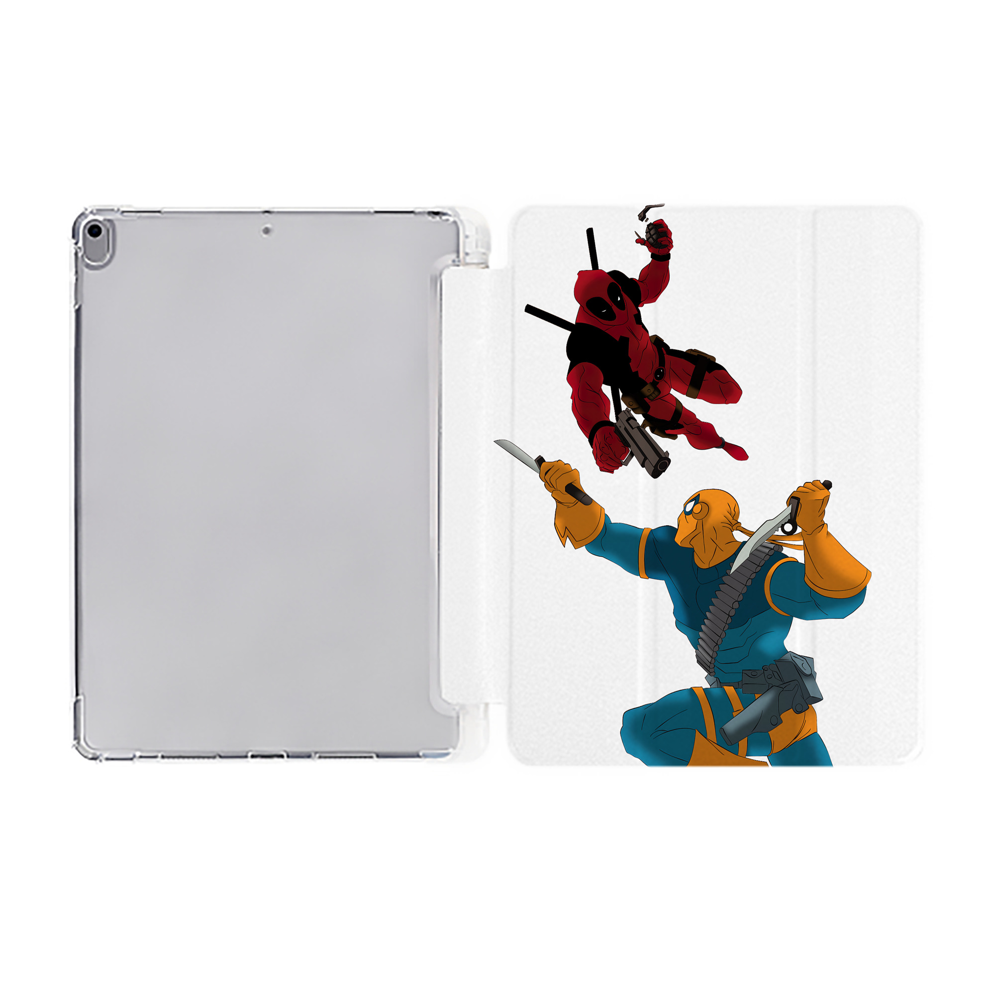 （画像用） Deadpool デッドプール IPad ケース ペン収納付き 三つ折りスタンド PUレザー×シリコン 対応機種9.5/10.5/10.9インチ